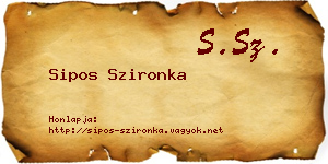 Sipos Szironka névjegykártya